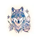 wolf dad memory  tattoo design idea