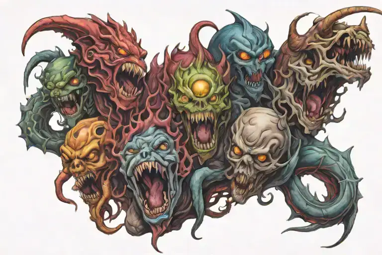 demons crawling out ADHD tattoo design idea