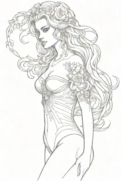 full body Aphrodite realistic sexy girl shoulder tattoo tattoo design idea
