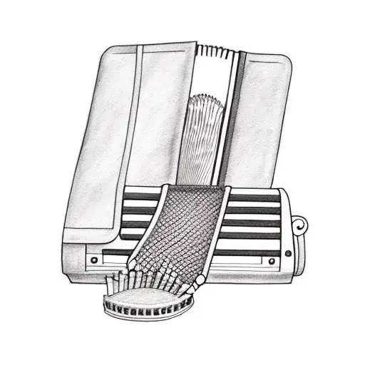 funny accordion tattoo design idea