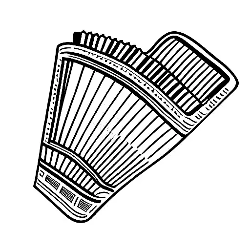 accordion with a floral pattern tattoo design idea