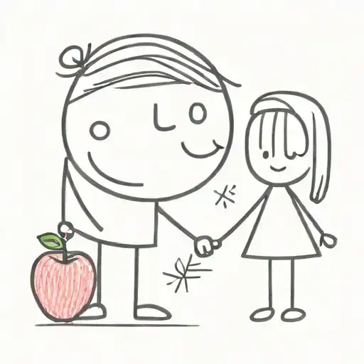 daddy daughter apple tattoo design idea