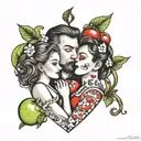 daddy daughter apple square tattoo design idea