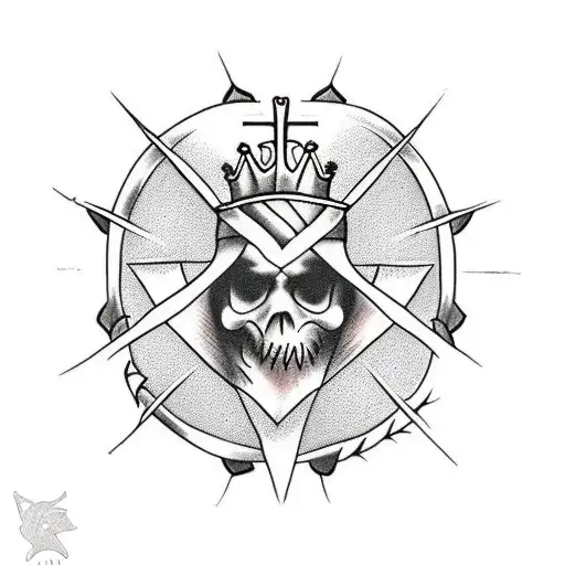 Cross with crown of thorns around it tattoo design idea