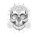 skull geometric tattoo design idea