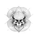 skull geometric tattoo design idea
