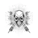 skull geometric tattoo design idea