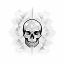 skull geometric tattoo design idea
