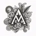 A minimalist tattoo with the initials M, W, and E   tattoo design idea