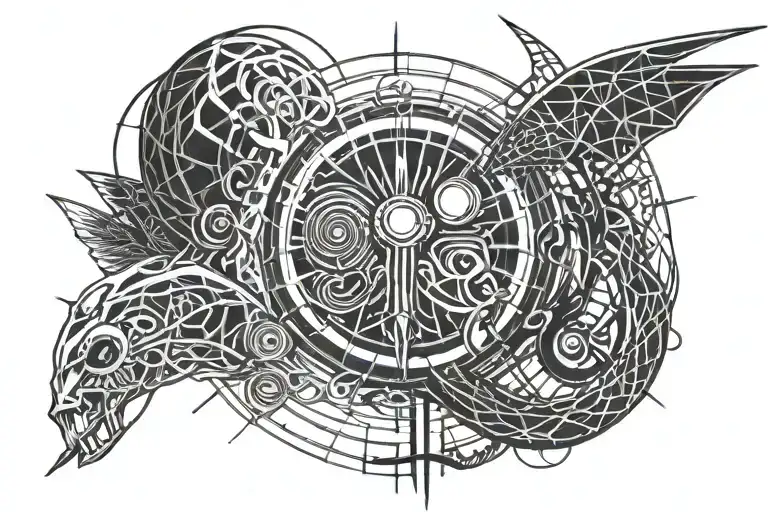 rem from death note and scyth   tattoo design idea