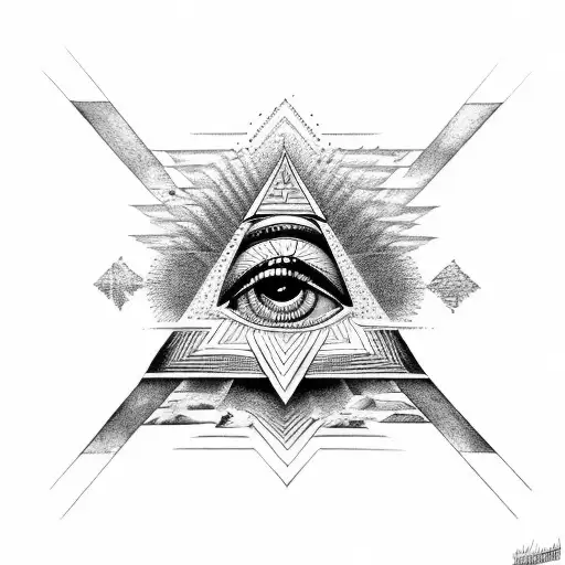 brahman, eye, pyramid tattoo design idea