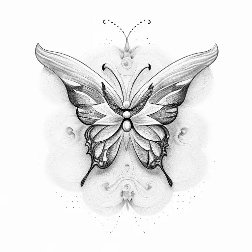 a reborn flying butterfly in library tattoo design idea