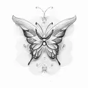 a reborn flying butterfly in library tattoo design idea