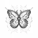 a reborn flying butterfly in library tattoo design idea