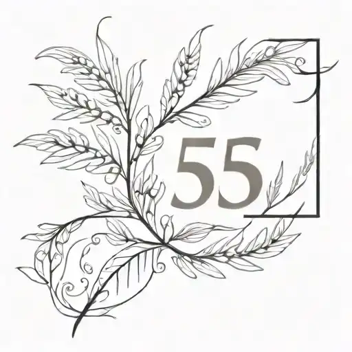 Oats around the arm with the numbers 555  tattoo design idea