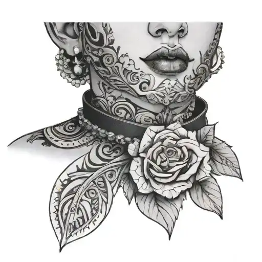 her choker tattoo design idea