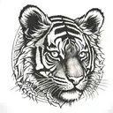 tiger clock eye tattoo design idea