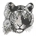 tiger clock eye tattoo design idea