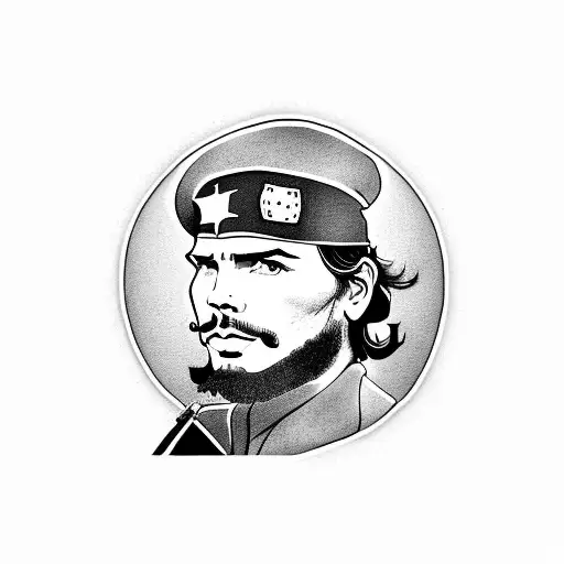 the beret of che Guevara  tattoo design idea