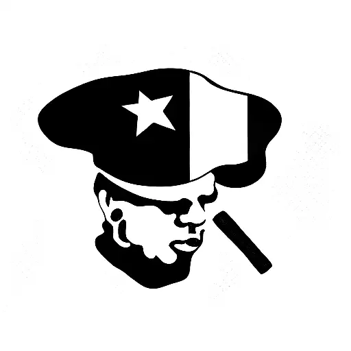 the flag of cuba and the beret of che Guevara and a cigar and dominoes tattoo design idea
