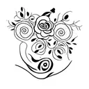 flowers on a vine surrounded by butterflies and paw prints edgy alternative tattoo design idea