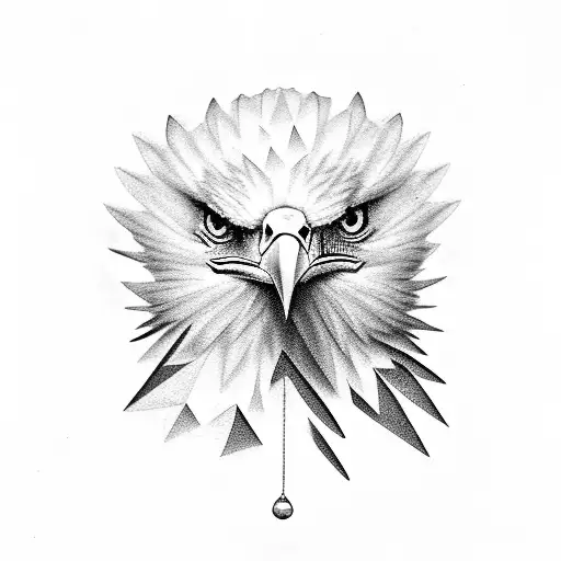 eagle with pearl in its beak tattoo design idea
