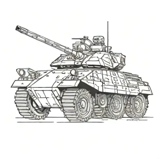 Bradley fighting vehicle conquering tattoo design idea