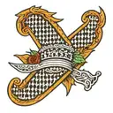 the name James with houndstooth  tattoo design idea