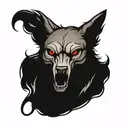 front facing wolf skull  tattoo design idea
