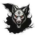front facing wolf skull  tattoo design idea