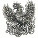 celtic phoenix rising tattoo design idea