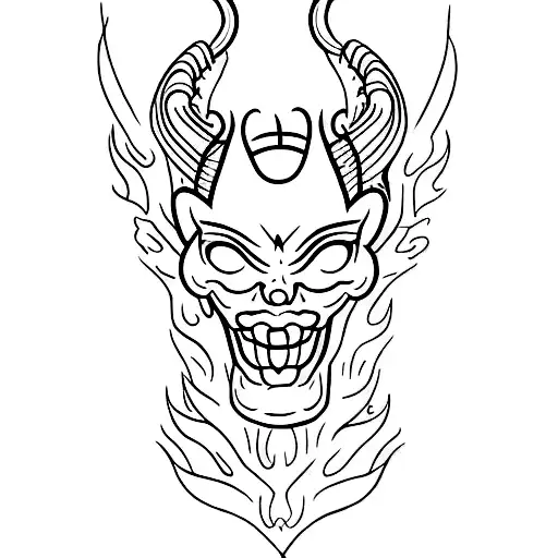 devil in a wine bottle tattoo design idea