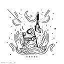 devil in a wine bottle tattoo design idea