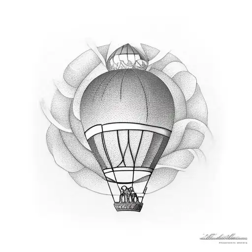 hot air balloon tattoo design idea