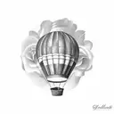 hot air balloon tattoo design idea