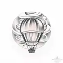 hot air balloon tattoo design idea