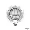 hot air balloon tattoo design idea