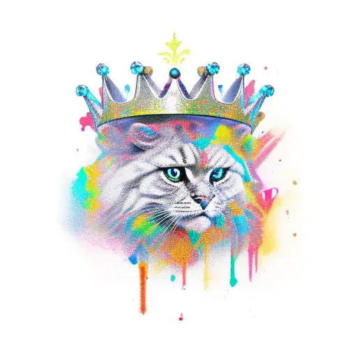 tilted crown sitting on the name Amari tattoo design idea