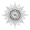 mandala sun tattoo design idea