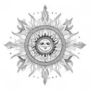 mandala sun tattoo design idea