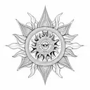 mandala sun tattoo design idea