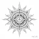 mandala sun tattoo design idea