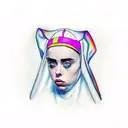 horny nun, billie eilish tattoo design idea