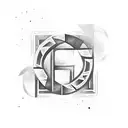 simple greek uppercase phi symbol tattoo design idea