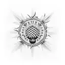 scotish sward thistle tattoo design idea