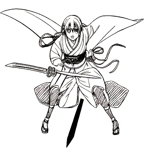 Japanese characters for "Level Up" with a dagger  tattoo design idea