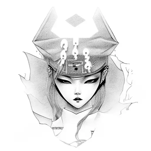 A dark and mysterious kpop idol with intricate nail art tattoo design idea