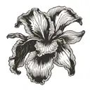 Black Iris flower tattoo design idea