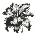 Black Iris flower tattoo design idea