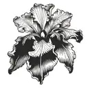 Black Iris flower tattoo design idea